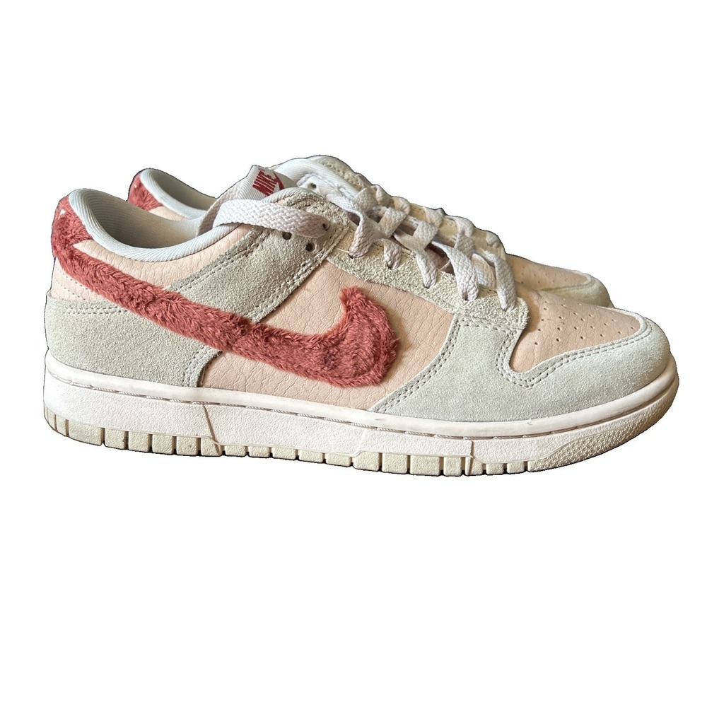 Nike Dunk Low Terry Swoosh Womens Sneakers Beige DZ4706-200 Size 8